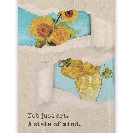 ゴッホの「ひまわり」をモチーフ、黄色い花は幸福感の象徴