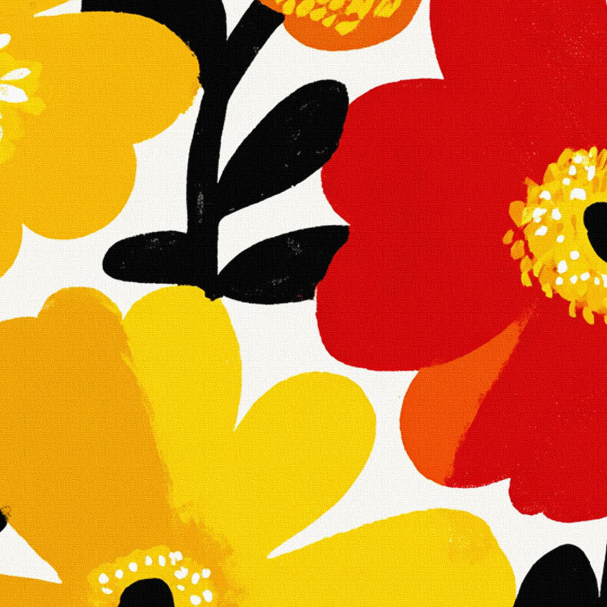 視界いっぱいに広がる、いきいきとした花のエネルギーが、あなたを前向きに照らす – フラワーブラスト・トリプティック – Flower Blast Triptych