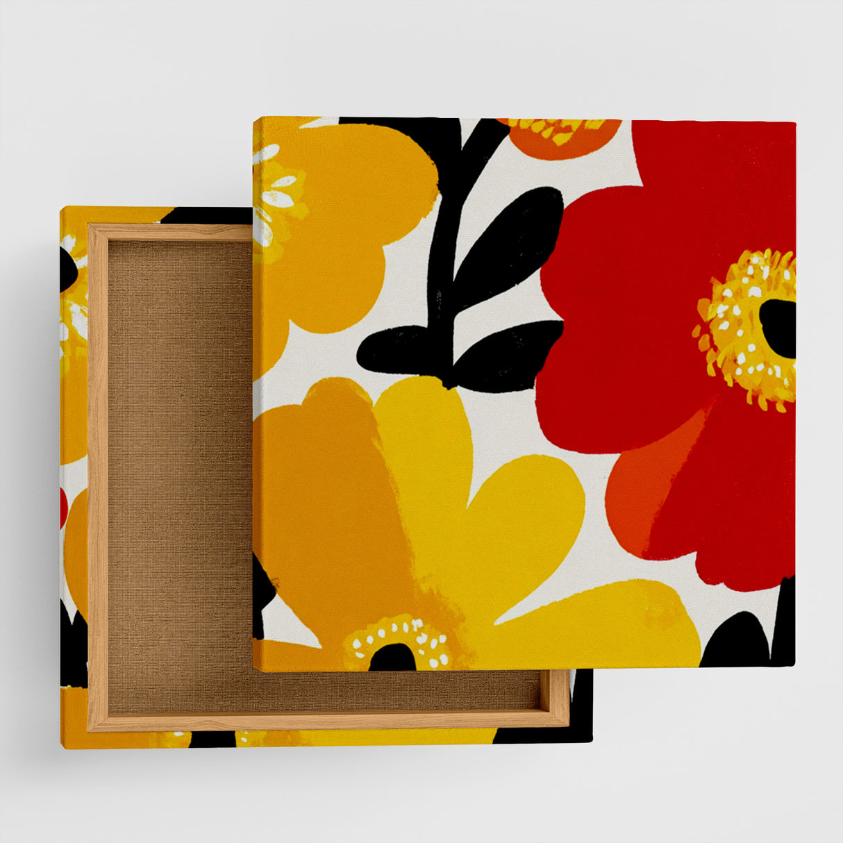 視界いっぱいに広がる、いきいきとした花のエネルギーが、あなたを前向きに照らす – フラワーブラスト・トリプティック – Flower Blast Triptych