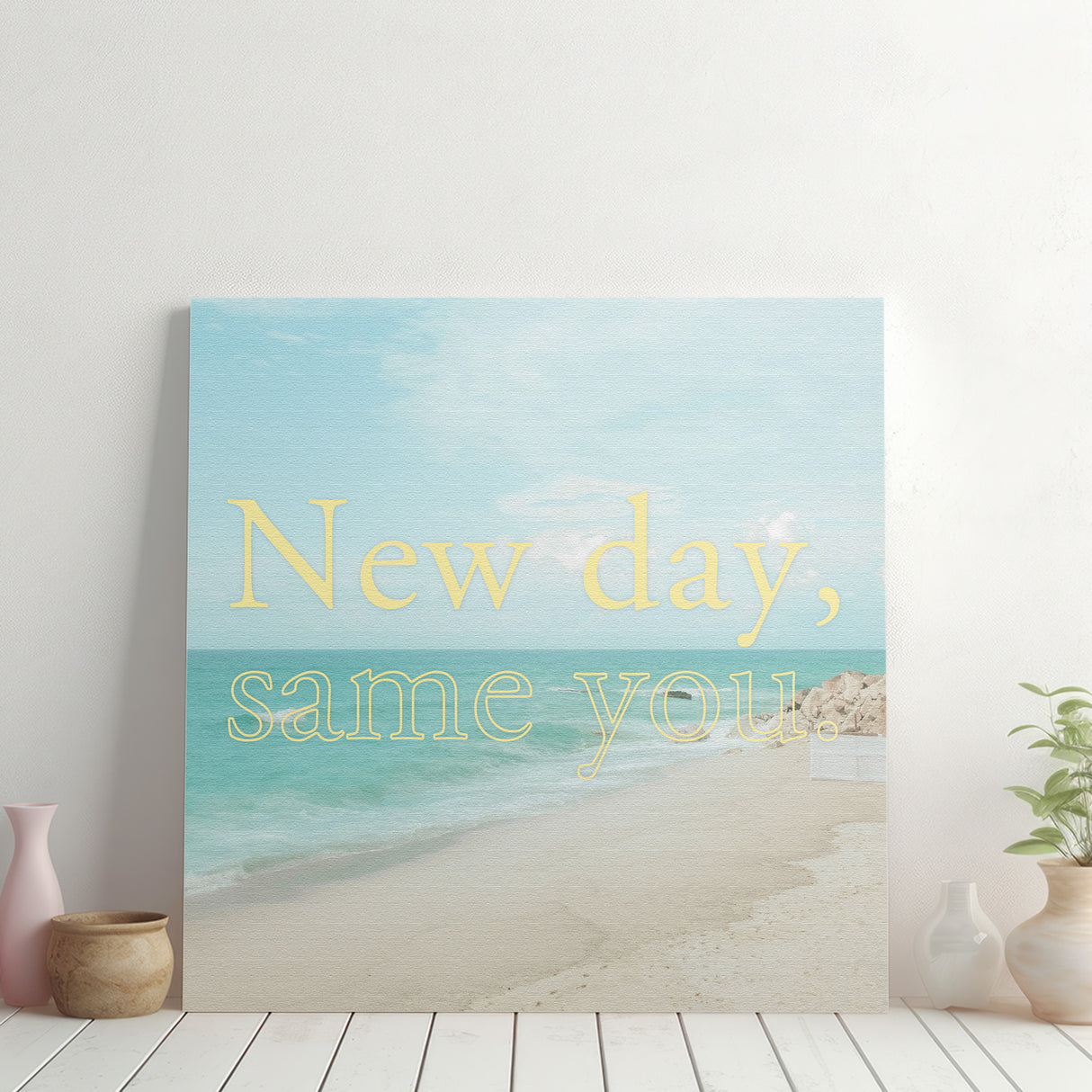 前向きな行動の起点 | 静かな海と優しい色で始まる一日 ― New day, same you.