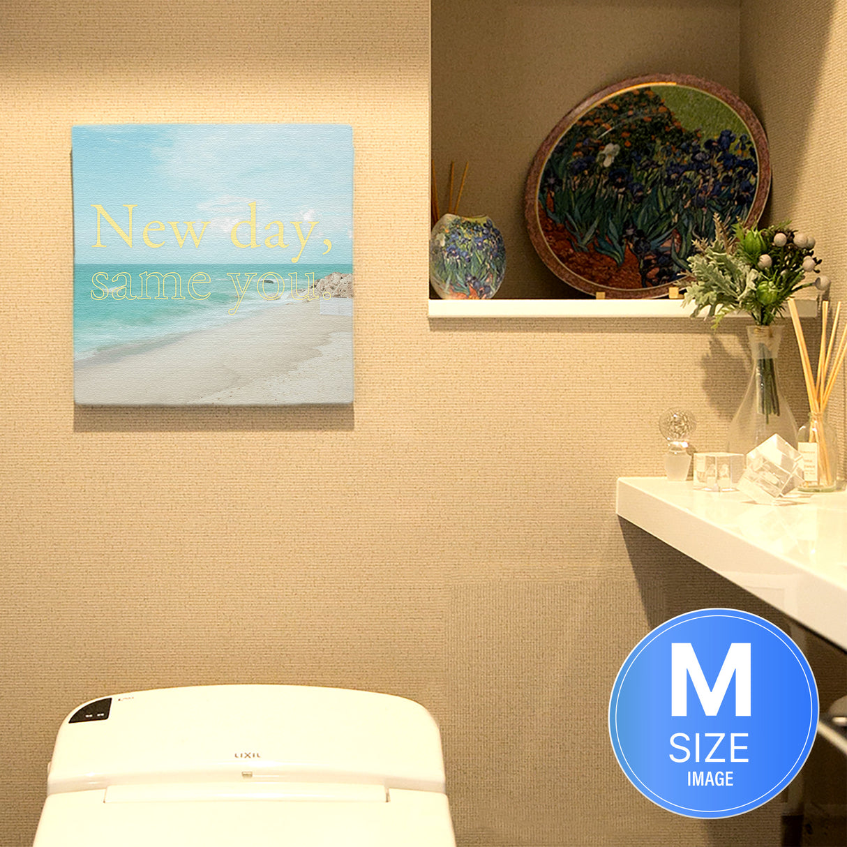 前向きな行動の起点 | 静かな海と優しい色で始まる一日 ― New day, same you.