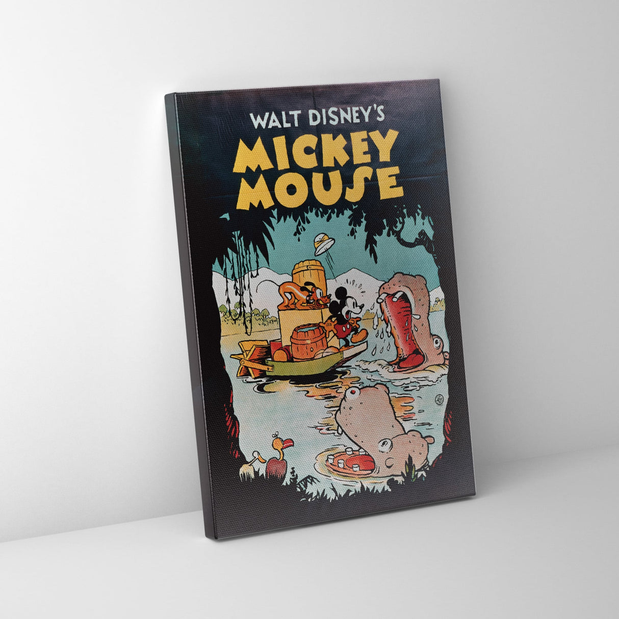 ディズニー クラシックポスター|ミッキー&プルート ジャングル探検アートパネル