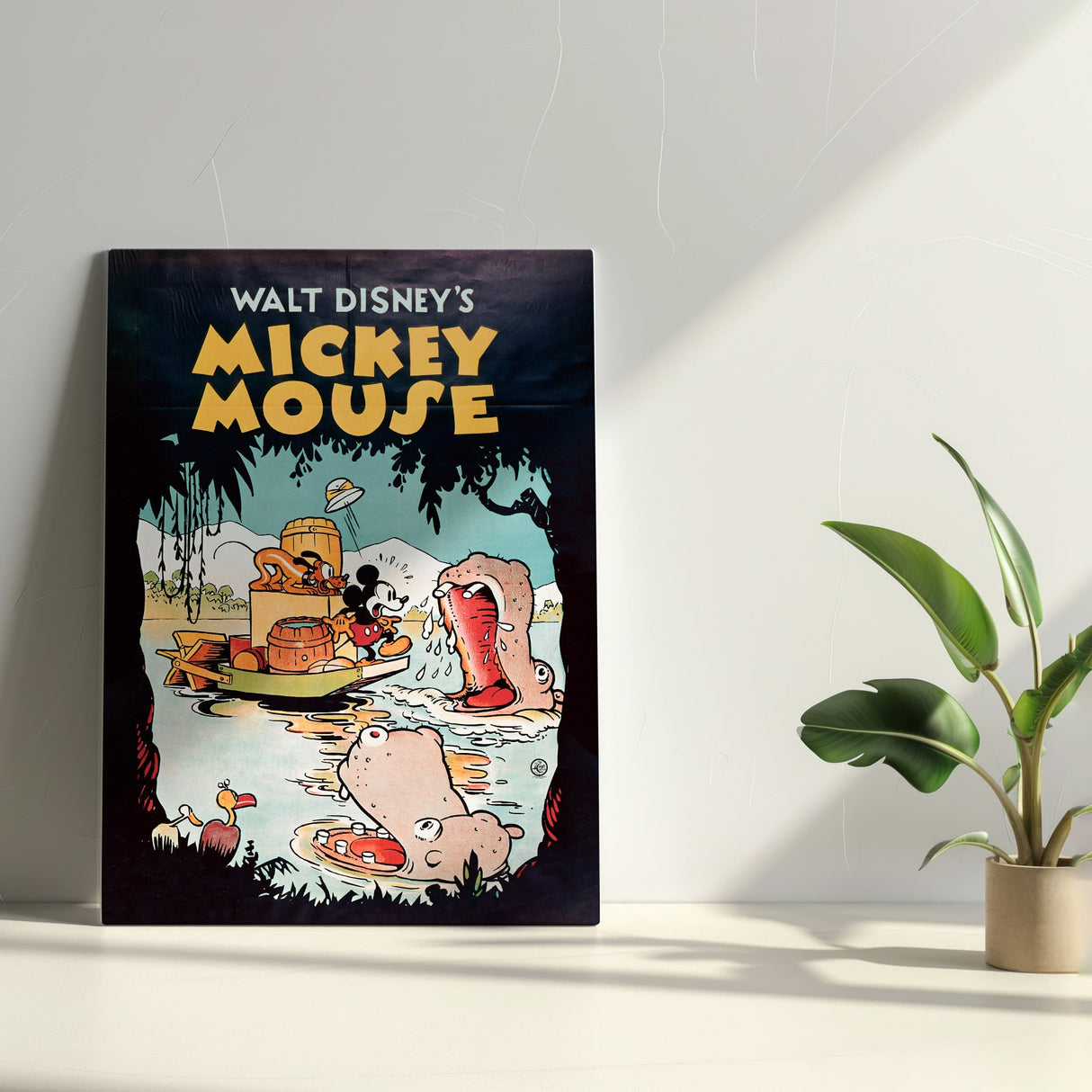 ディズニー クラシックポスター|ミッキー&プルート ジャングル探検アートパネル