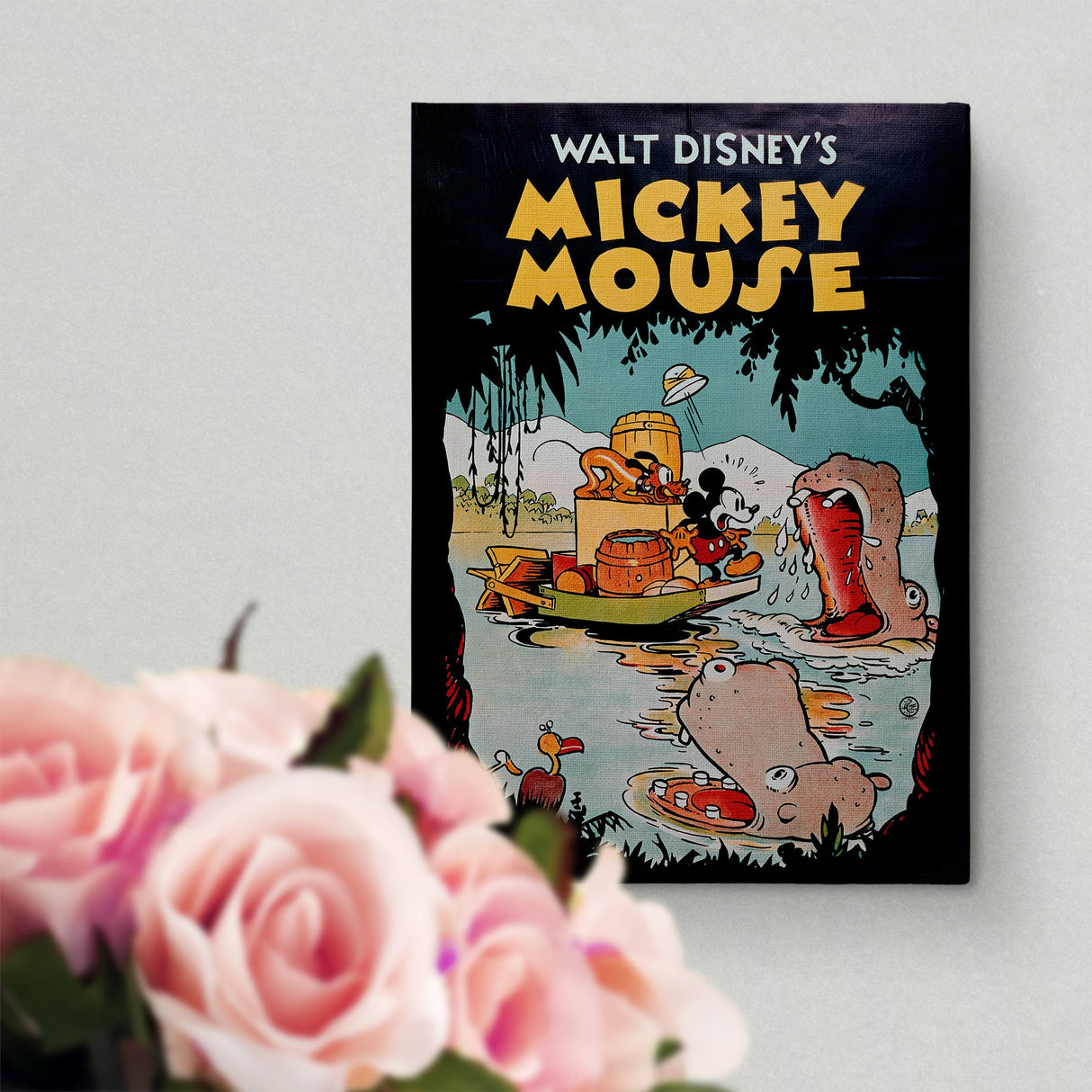 ディズニー クラシックポスター|ミッキー&プルート ジャングル探検アートパネル