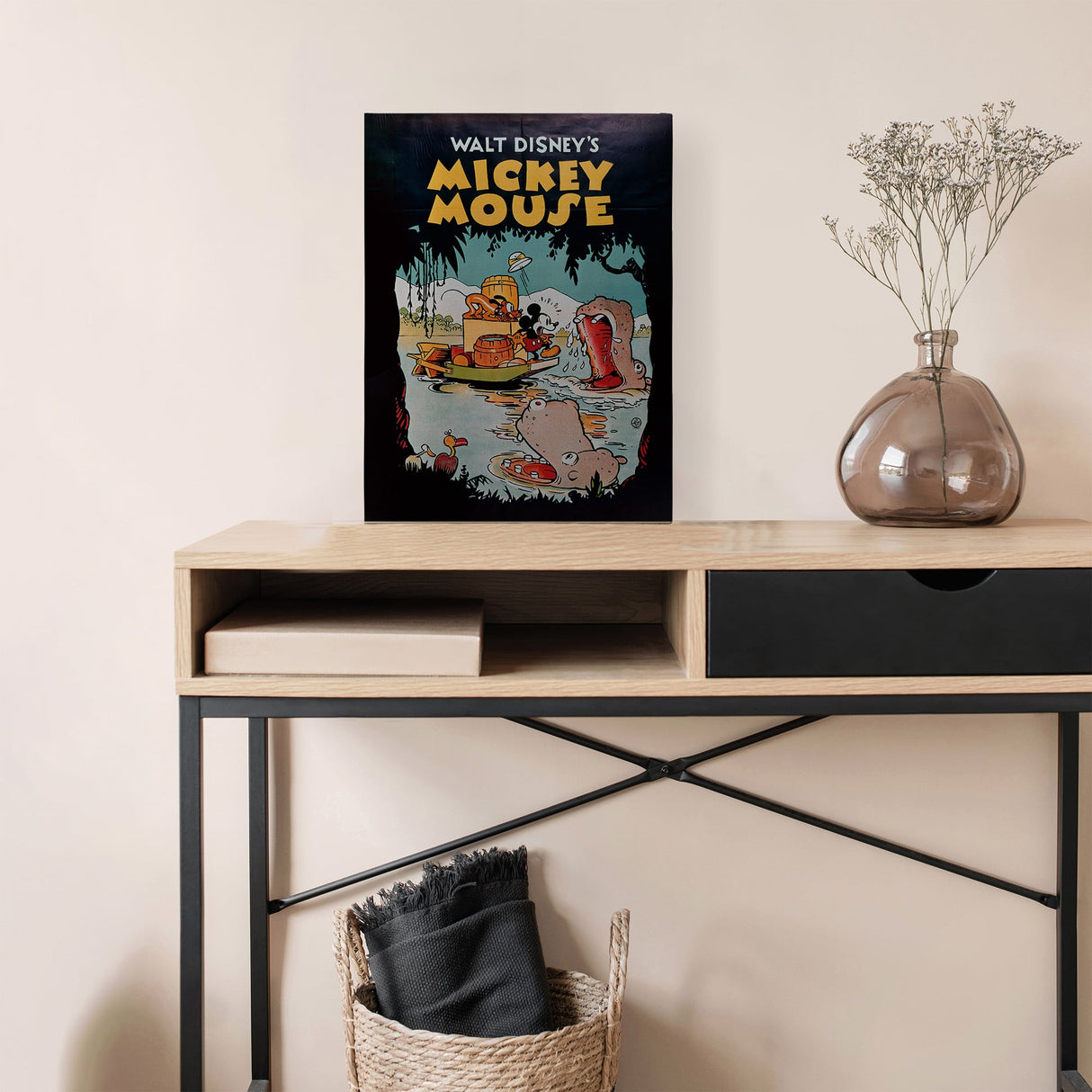 ディズニー クラシックポスター|ミッキー&プルート ジャングル探検アートパネル