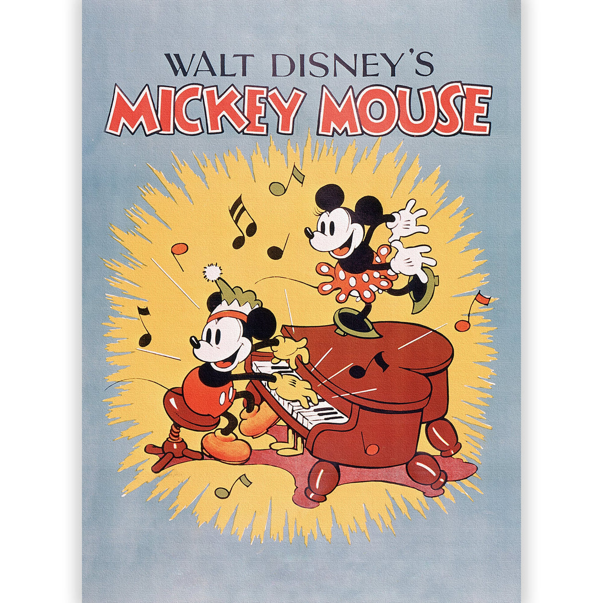 ミッキー&ミニー ピアノアートパネル【クラシックポスター】