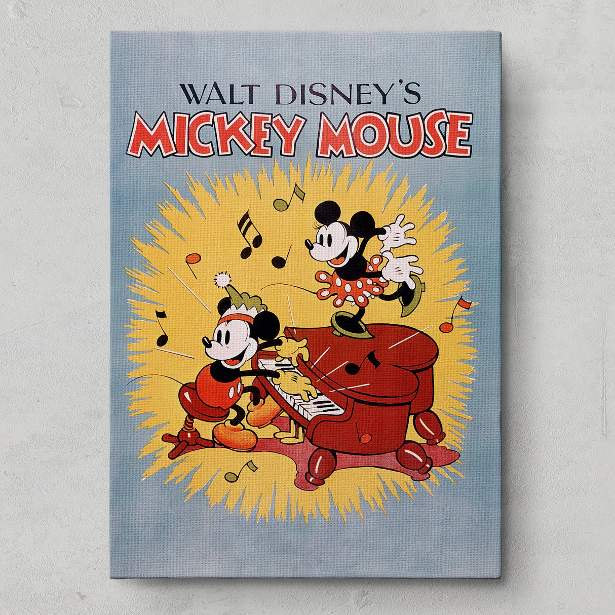 ミッキー&ミニー ピアノアートパネル【クラシックポスター】