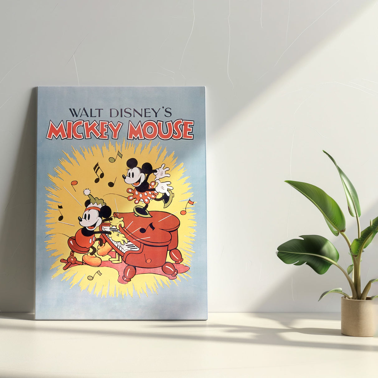 ミッキー&ミニー ピアノアートパネル【クラシックポスター】