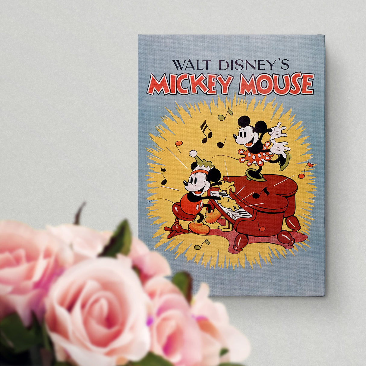 ミッキー&ミニー ピアノアートパネル【クラシックポスター】