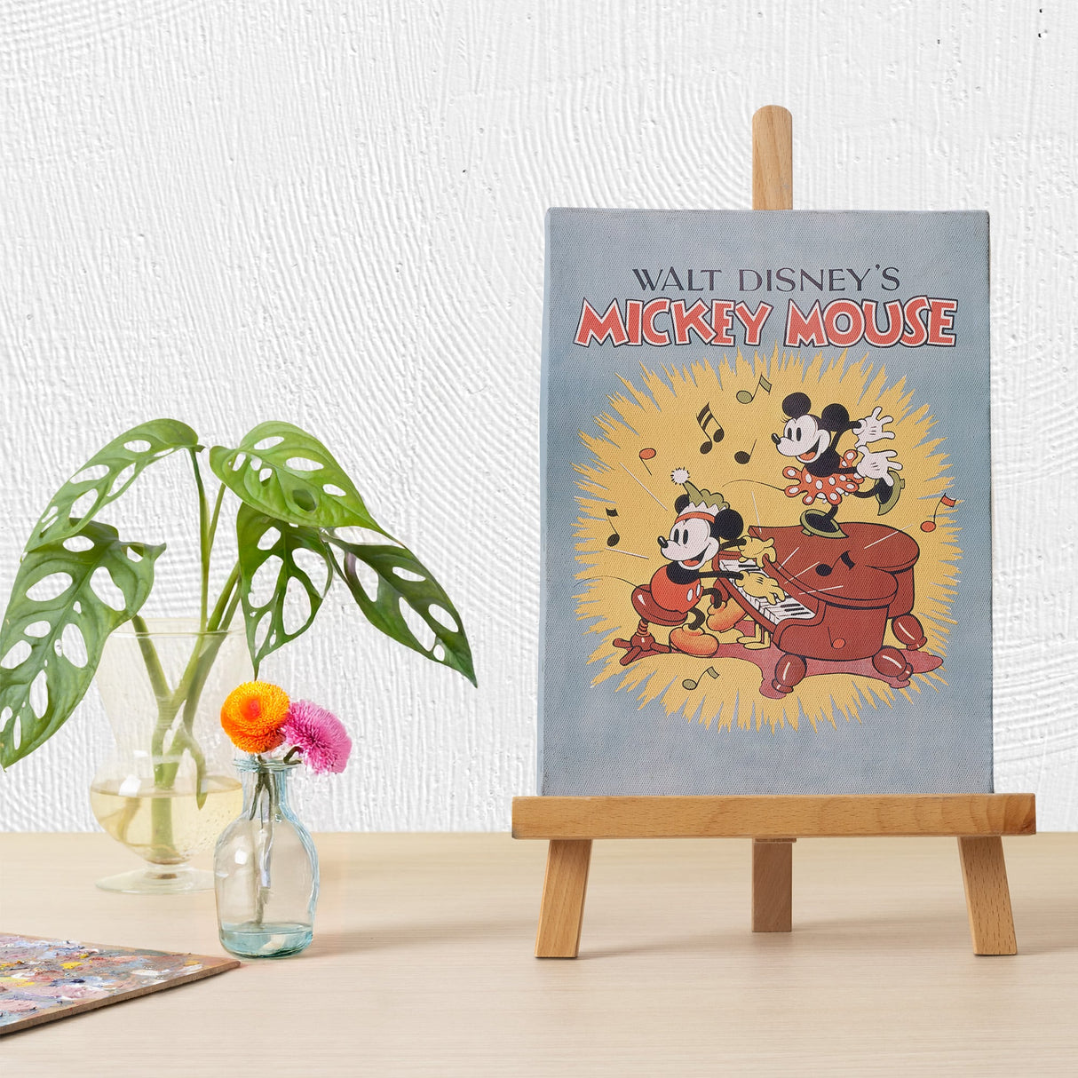 ミッキー&ミニー ピアノアートパネル【クラシックポスター】