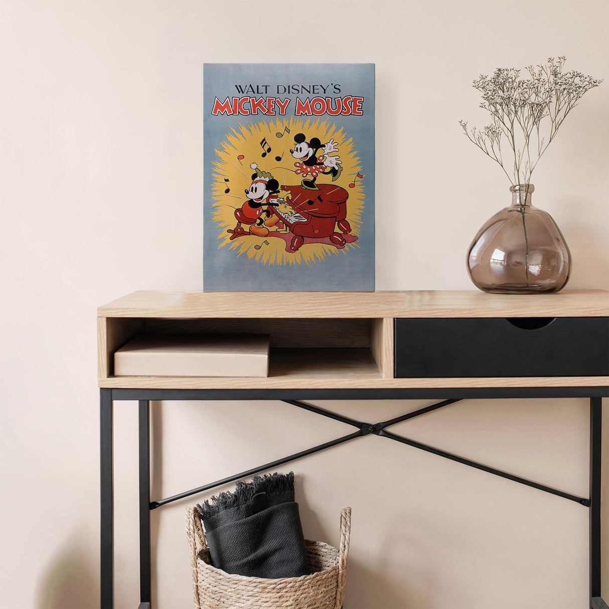 ミッキー&ミニー ピアノアートパネル【クラシックポスター】