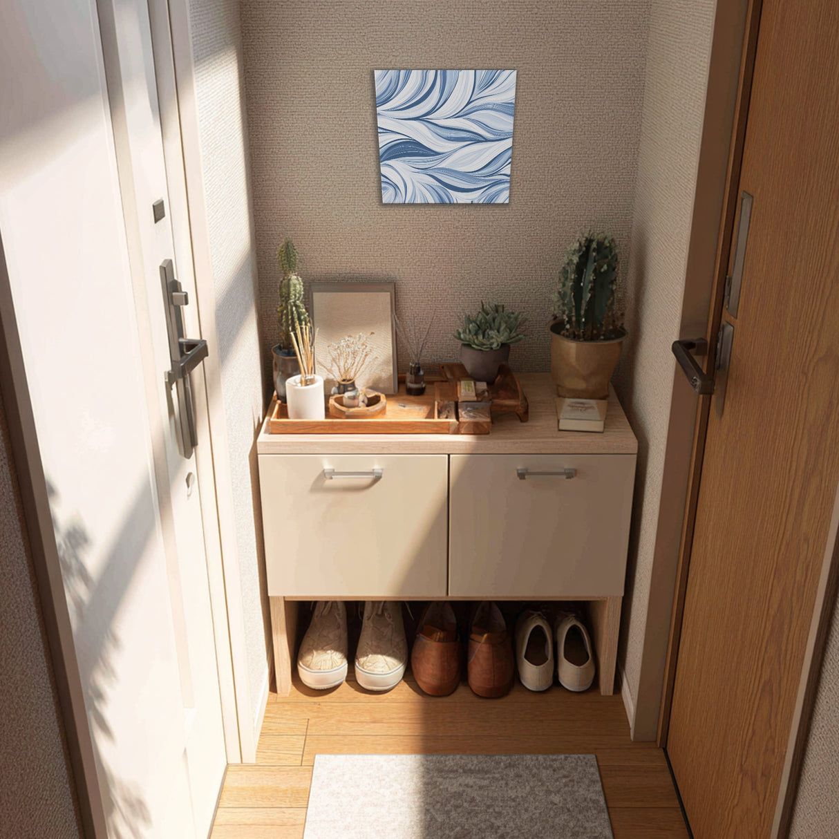 深い呼吸で思考をほどく | 青の流れ – Flow in Blue