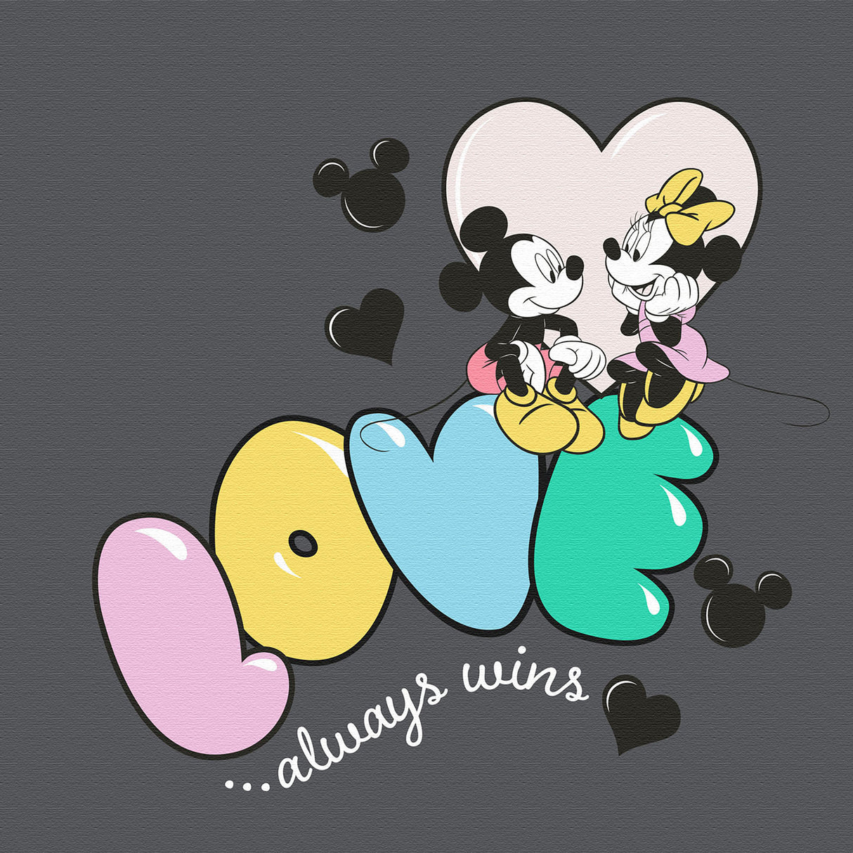 ミッキー&ミニー|LOVE always wins|一輪挿しアートパネル(IKEBANAシリーズ)