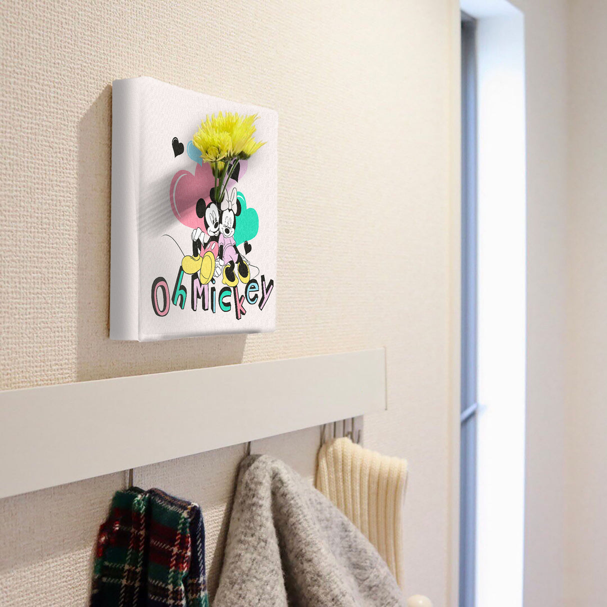 【IKEBANA|ディズニー】Oh Mickey(ミッキー&ミニー)一輪挿しアートパネル