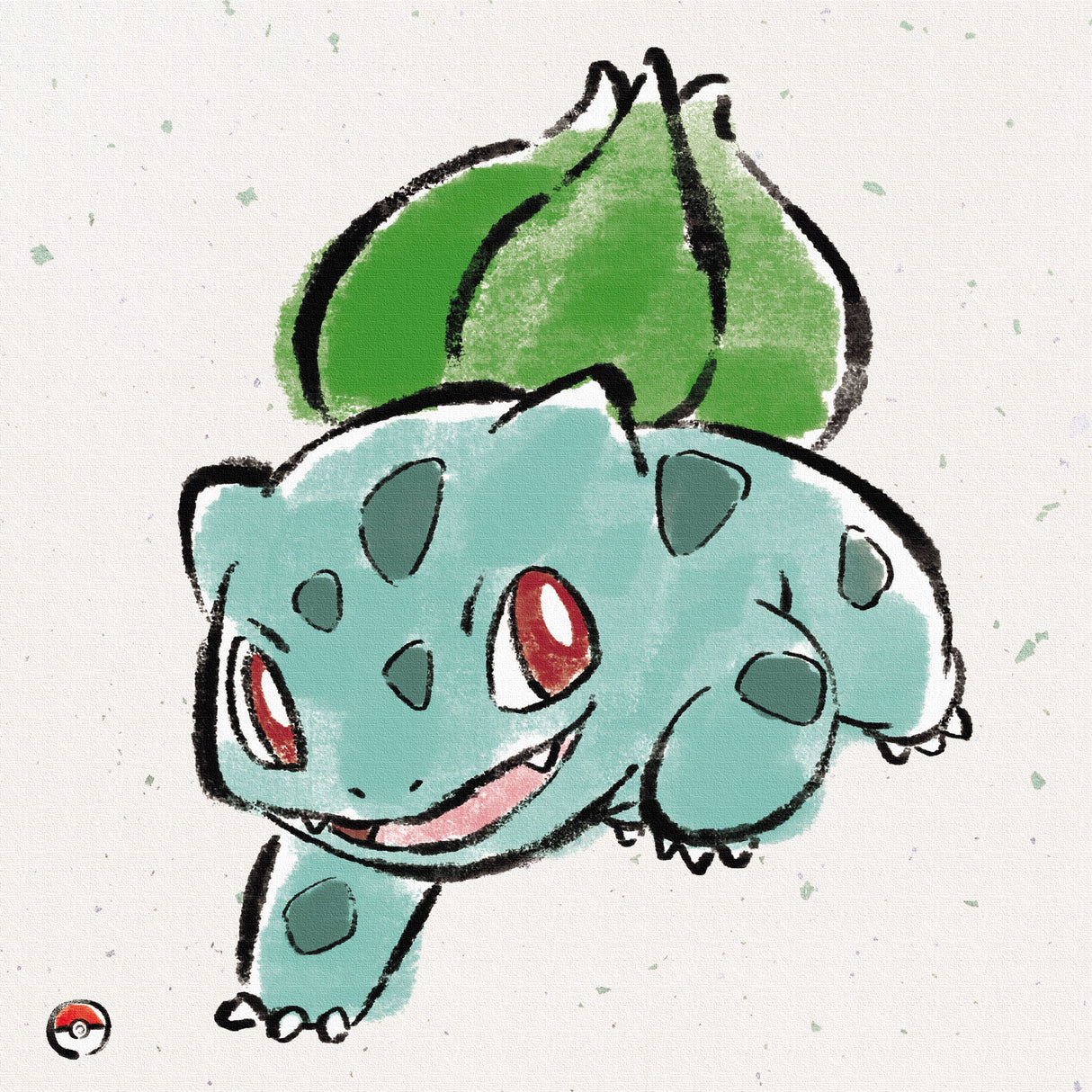 Pokemon Art Panel Brush Painting Bulbasaur