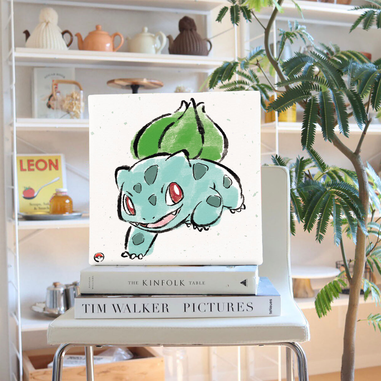 Pokemon Art Panel Brush Painting Bulbasaur