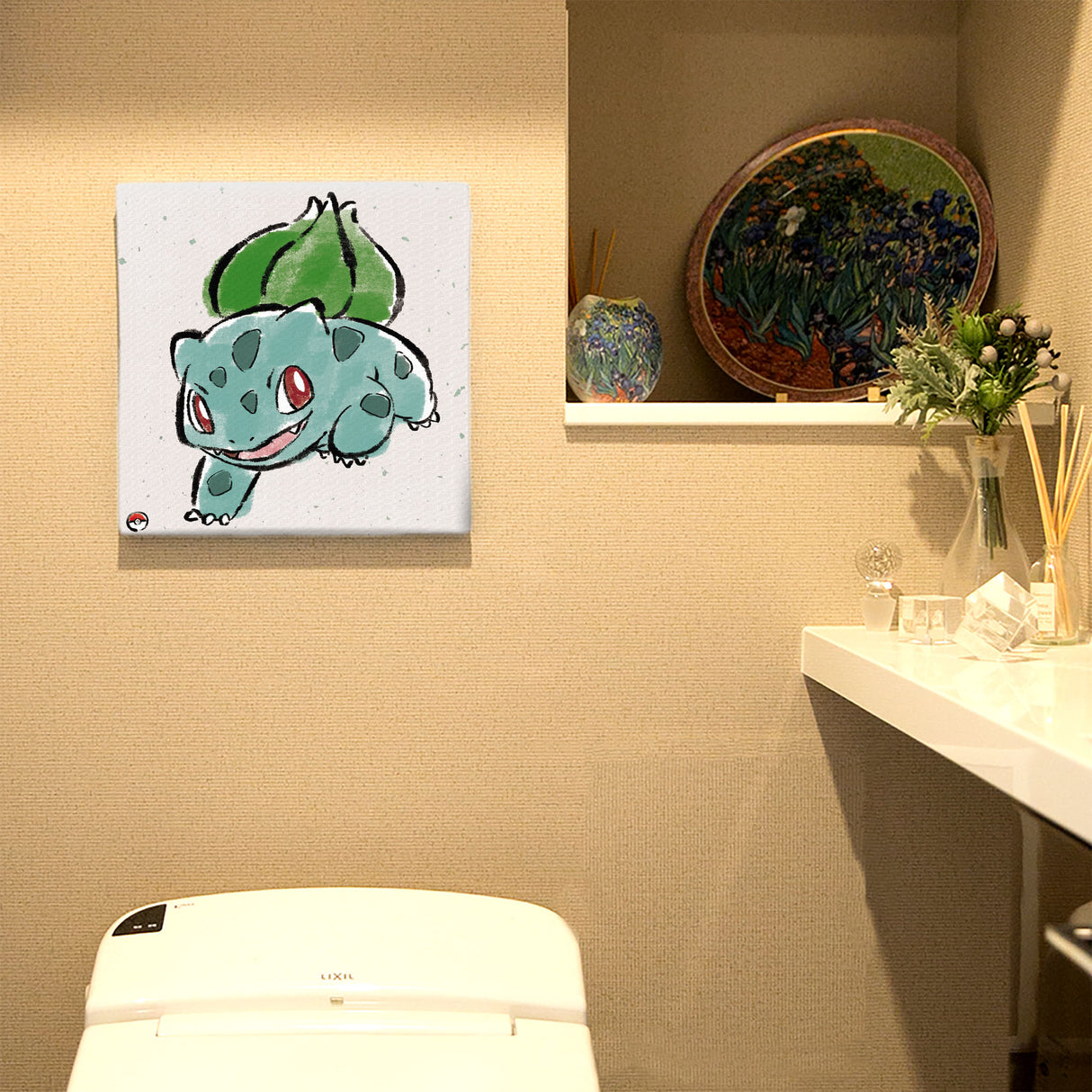 Pokemon Art Panel Brush Painting Bulbasaur