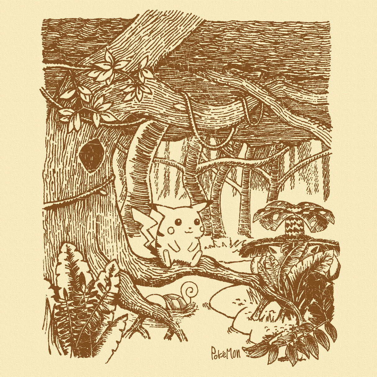 Pokemon Art Panel Sepia 09