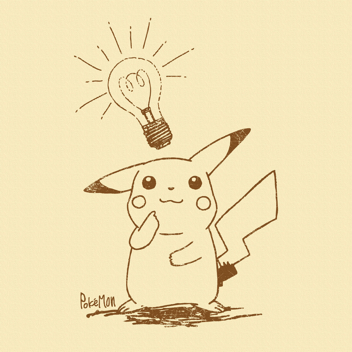 Pokemon Pikachu Art Panel Sepia 11