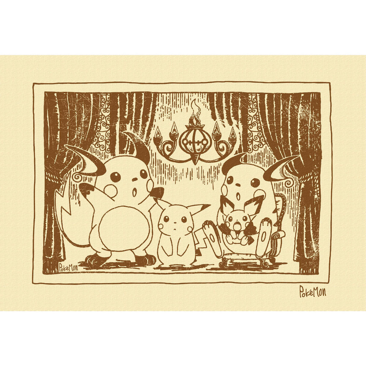 Pokemon Art Panel Sepia 13