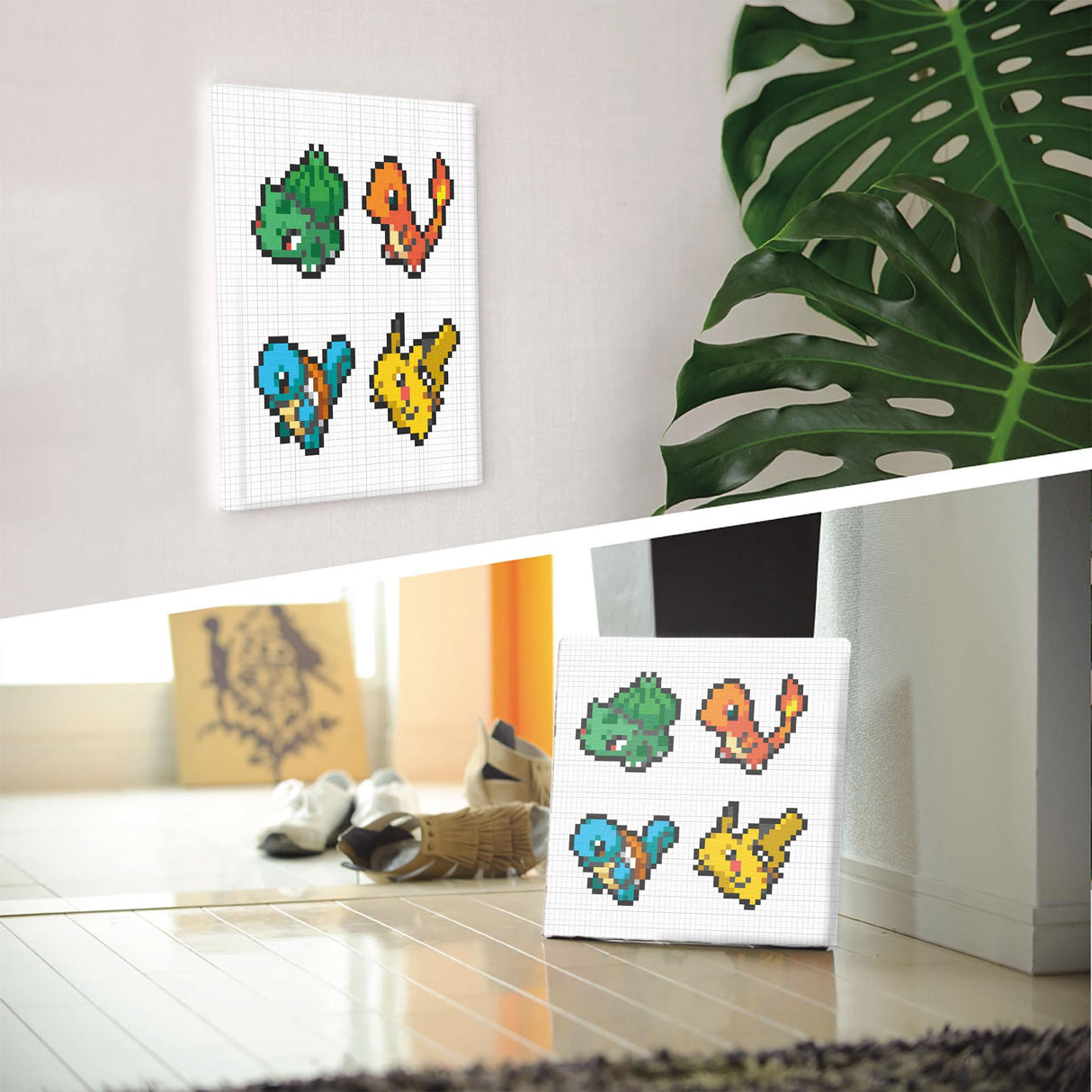 ピクセルアート|ポケモン4匹のドット絵キャンバス