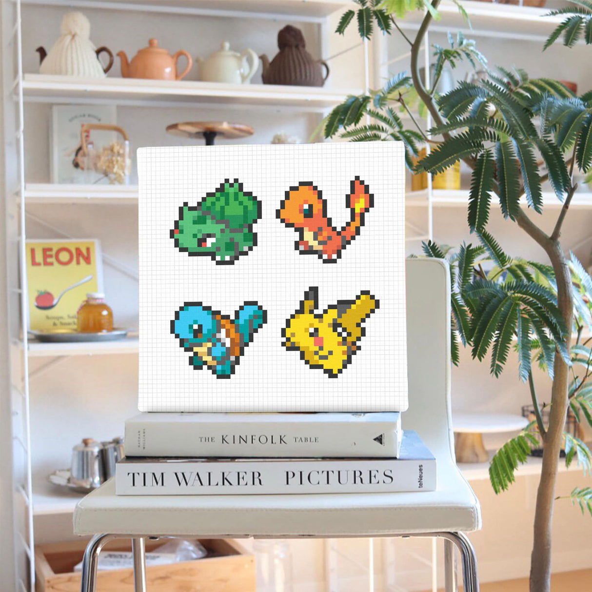 ピクセルアート|ポケモン4匹のドット絵キャンバス