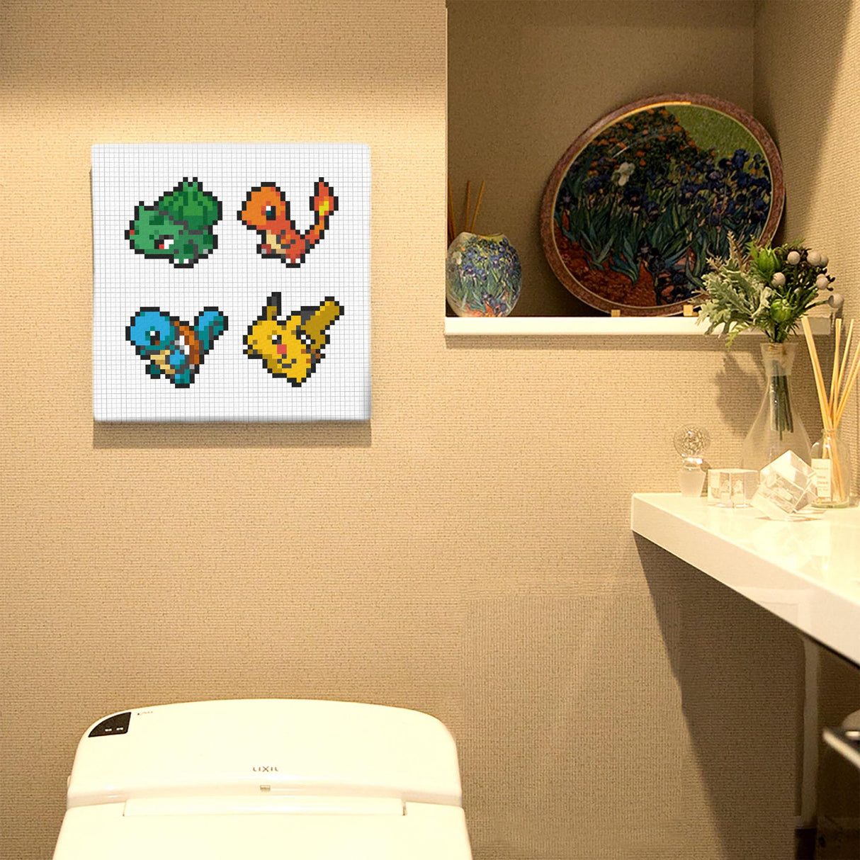 ピクセルアート|ポケモン4匹のドット絵キャンバス