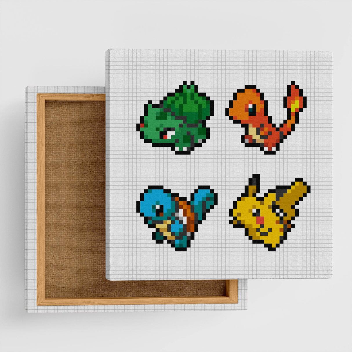 ピクセルアート|ポケモン4匹のドット絵キャンバス