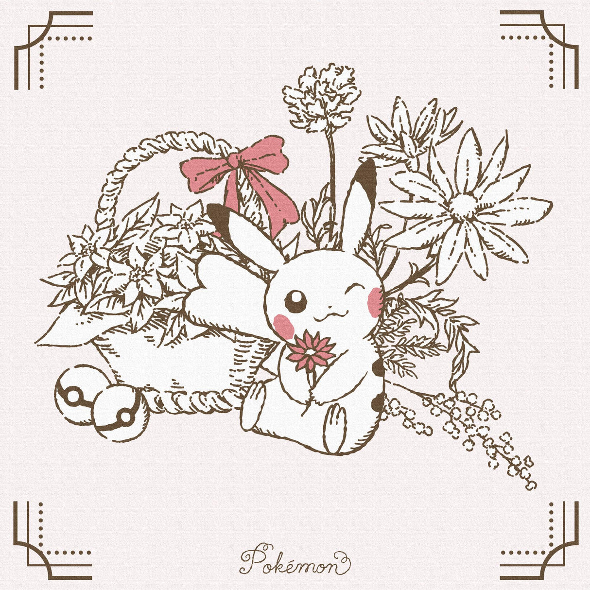 Pokemon Art Panel Botanical Pikachu