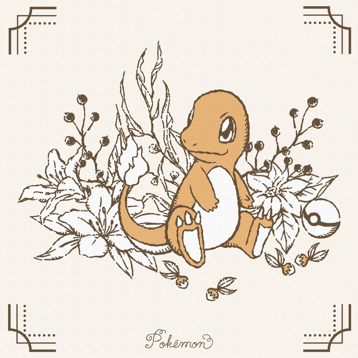 Pokemon Art Panel Botanical Charmander