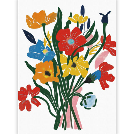 カラフル 花束 アートポスター|ポップ&モダンなブーケデザイン