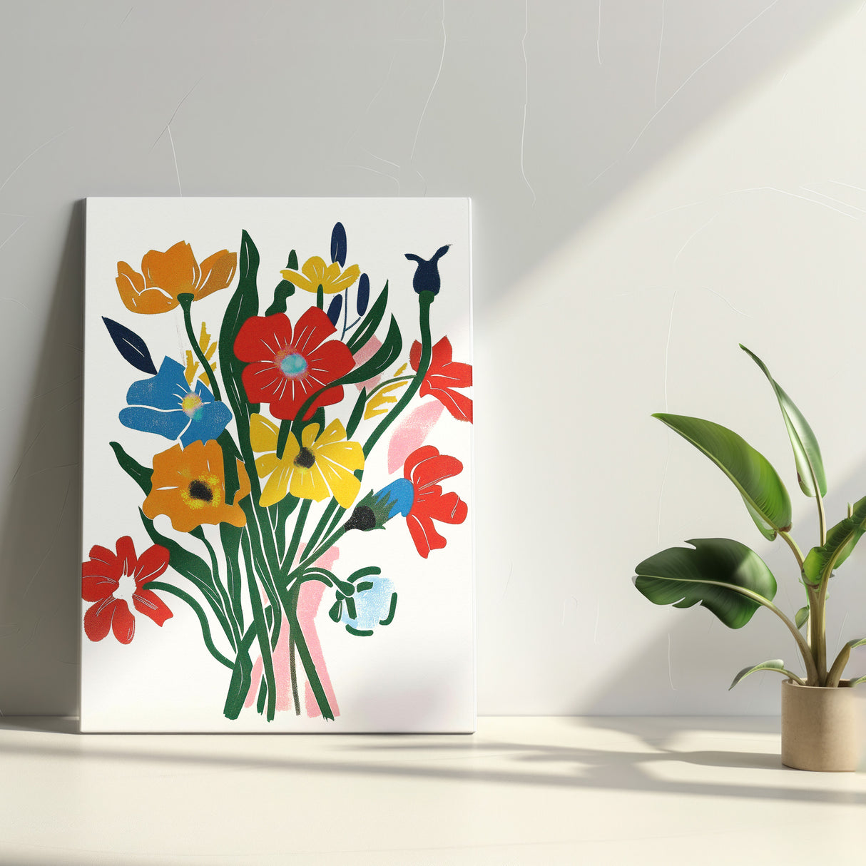 カラフル 花束 アートポスター|ポップ&モダンなブーケデザイン