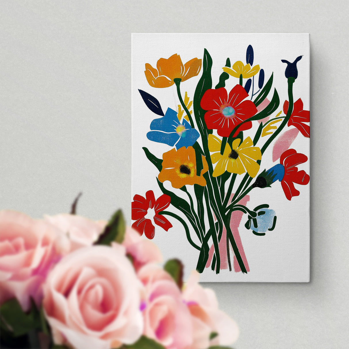 カラフル 花束 アートポスター|ポップ&モダンなブーケデザイン