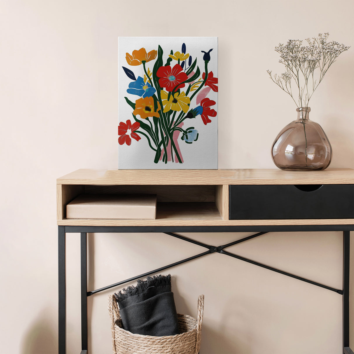 カラフル 花束 アートポスター|ポップ&モダンなブーケデザイン
