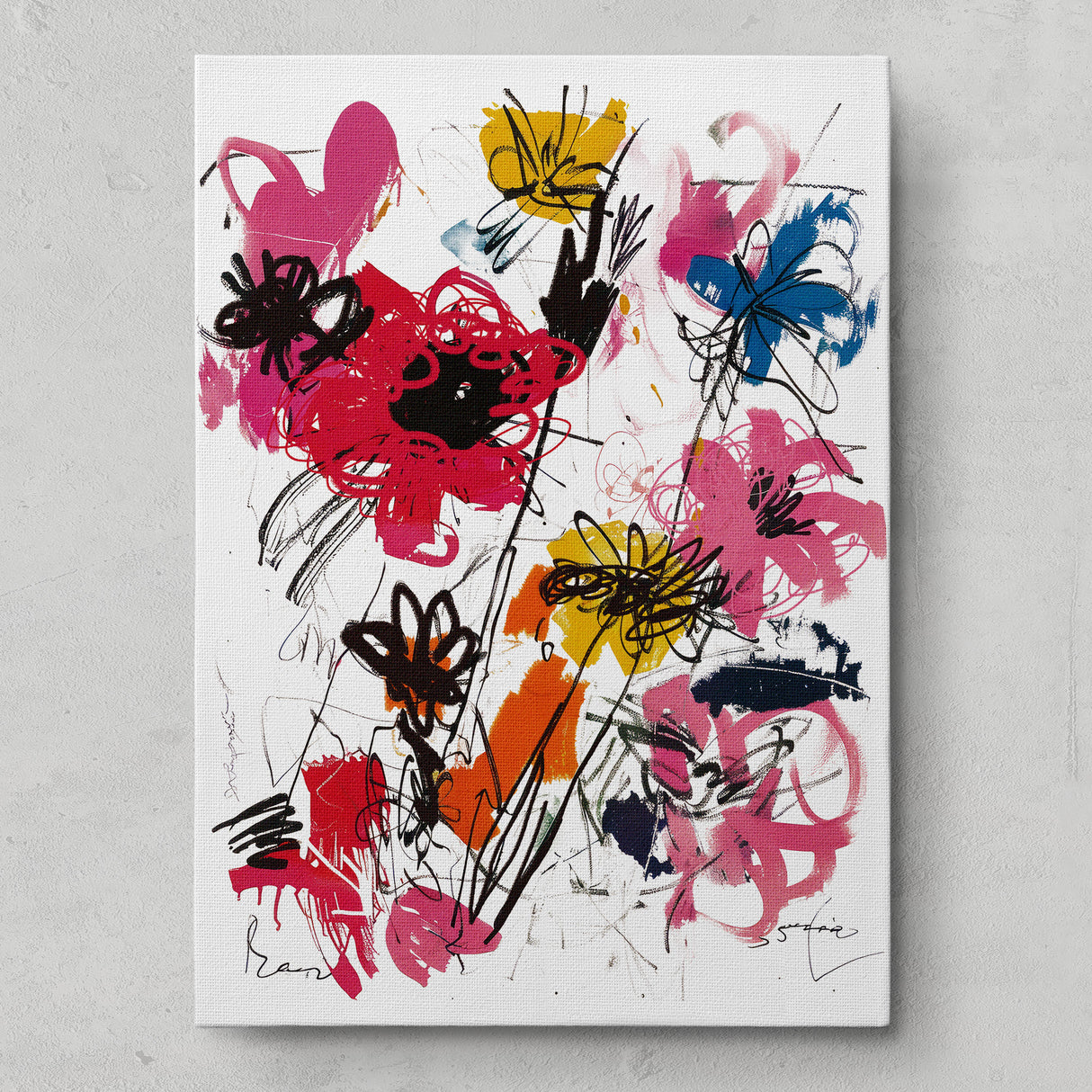 抽象 花 アートポスター|自由でアーティスティックな手描きスタイル