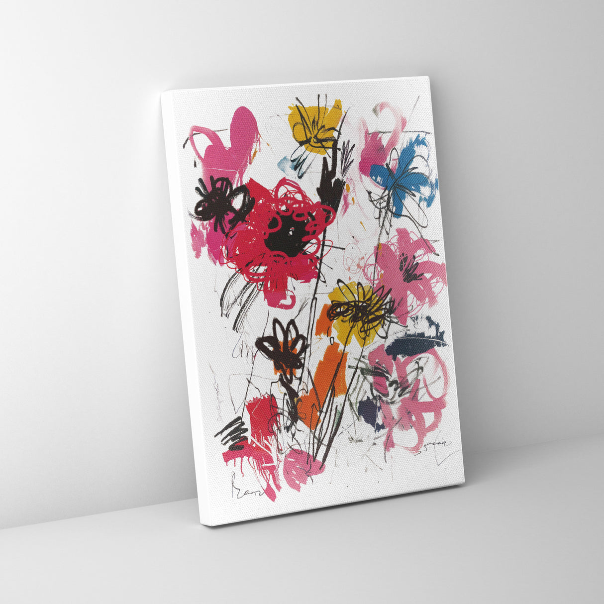 抽象 花 アートポスター|自由でアーティスティックな手描きスタイル