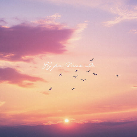 夕焼け空と鳥のシルエット|癒しの風景アートパネル