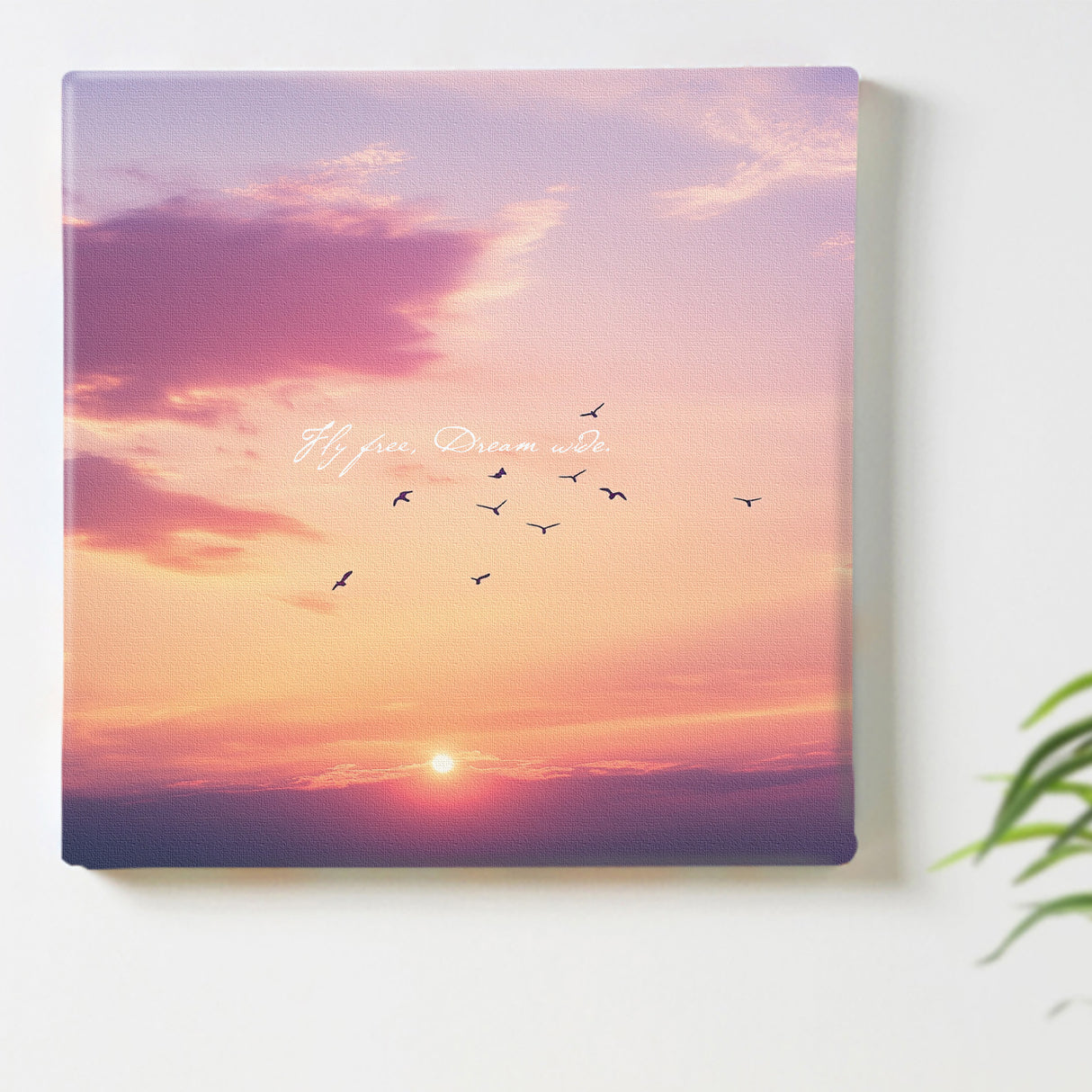 夕焼け空と鳥のシルエット|癒しの風景アートパネル