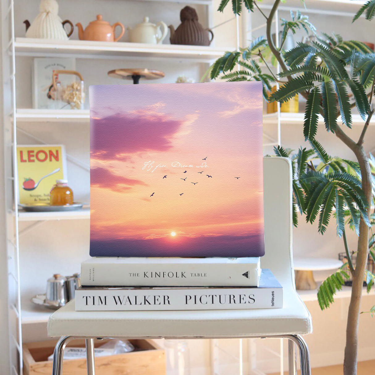 夕焼け空と鳥のシルエット|癒しの風景アートパネル