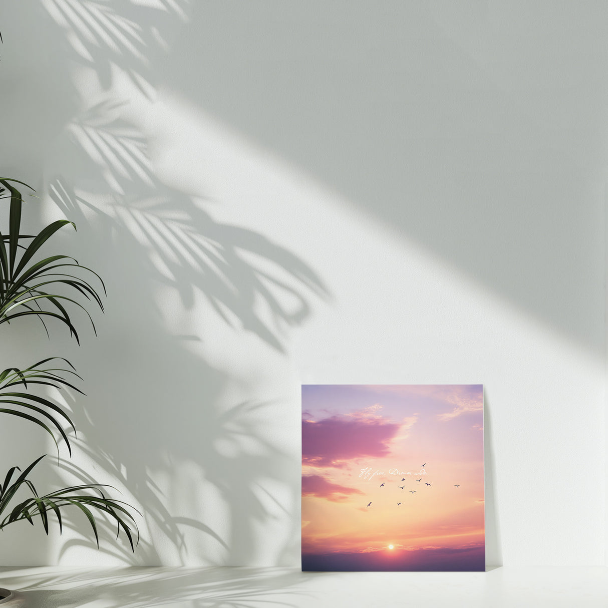 夕焼け空と鳥のシルエット|癒しの風景アートパネル