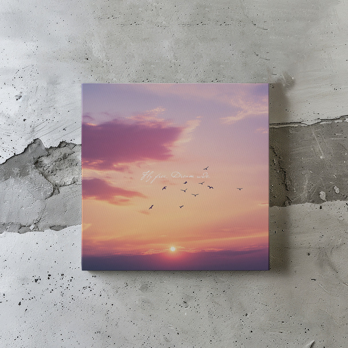 夕焼け空と鳥のシルエット|癒しの風景アートパネル