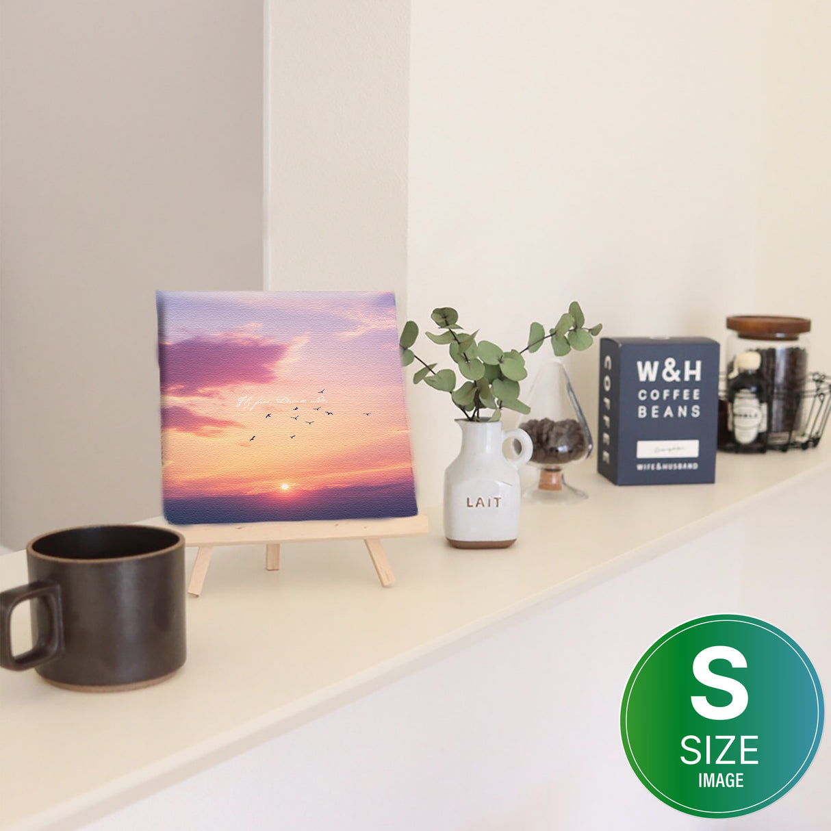 夕焼け空と鳥のシルエット|癒しの風景アートパネル