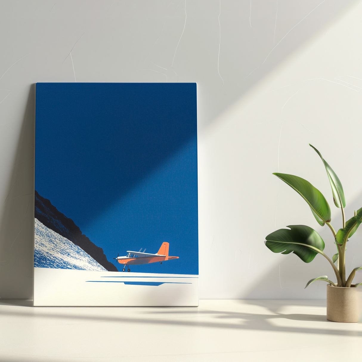 ミニマル航空アート|静寂の着陸