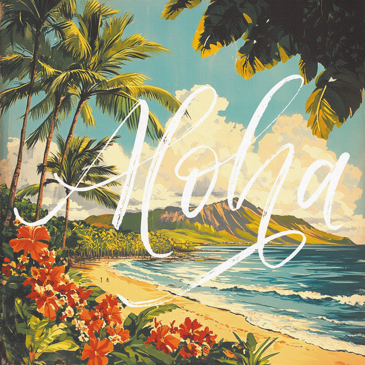 ハワイアンレトロアート「アロハ・ビーチガーデン」