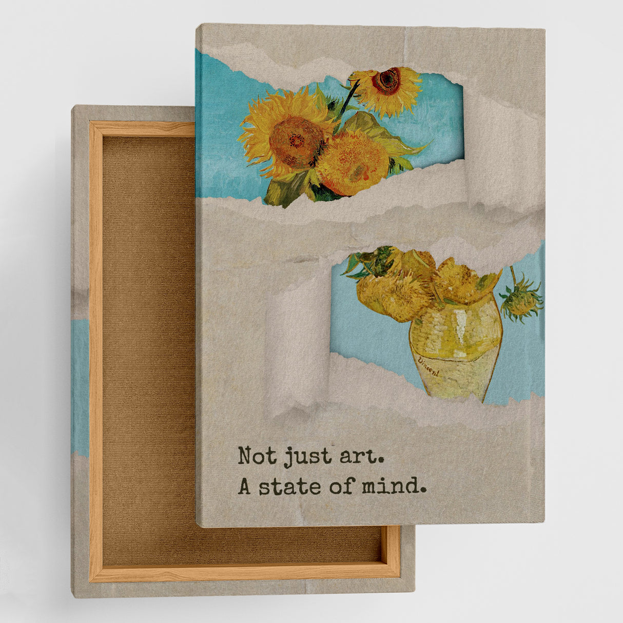 ゴッホの「ひまわり」をモチーフ、黄色い花は幸福感の象徴