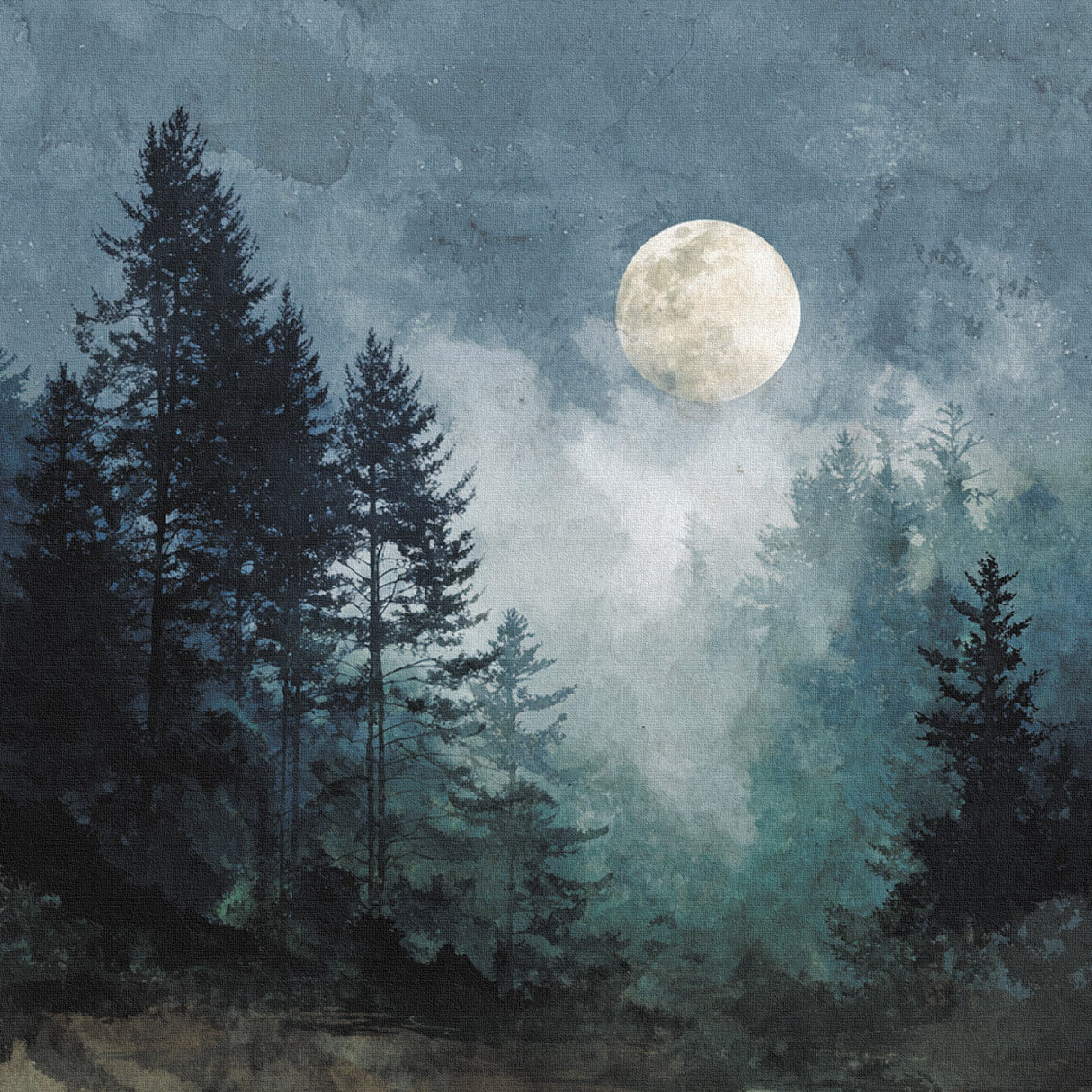 月明かりに耳を澄ますと、木々のさざめきが思考をほどき眠りへ導く – 月の森 – Moonlit Forest