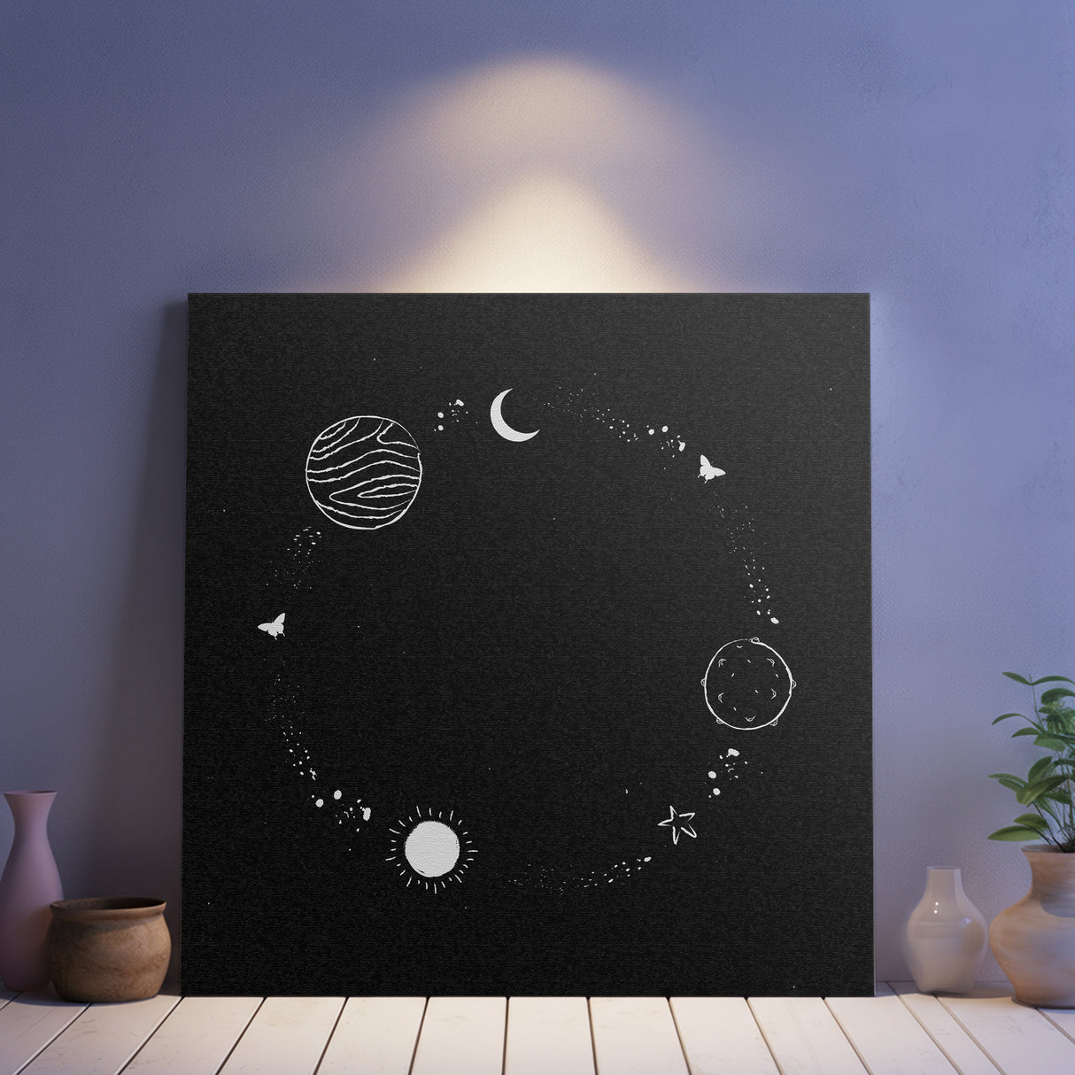 思考の輪郭がやさしくほどけ、静かな呼吸に戻っていく – 夜をめぐる環 – Orbit of Night