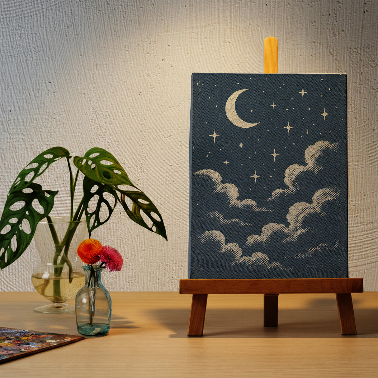 まぶたがそっと落ちて、心が雲に抱かれるようにやわらぐ – 月夜のまどろみ – Moonlit Slumber