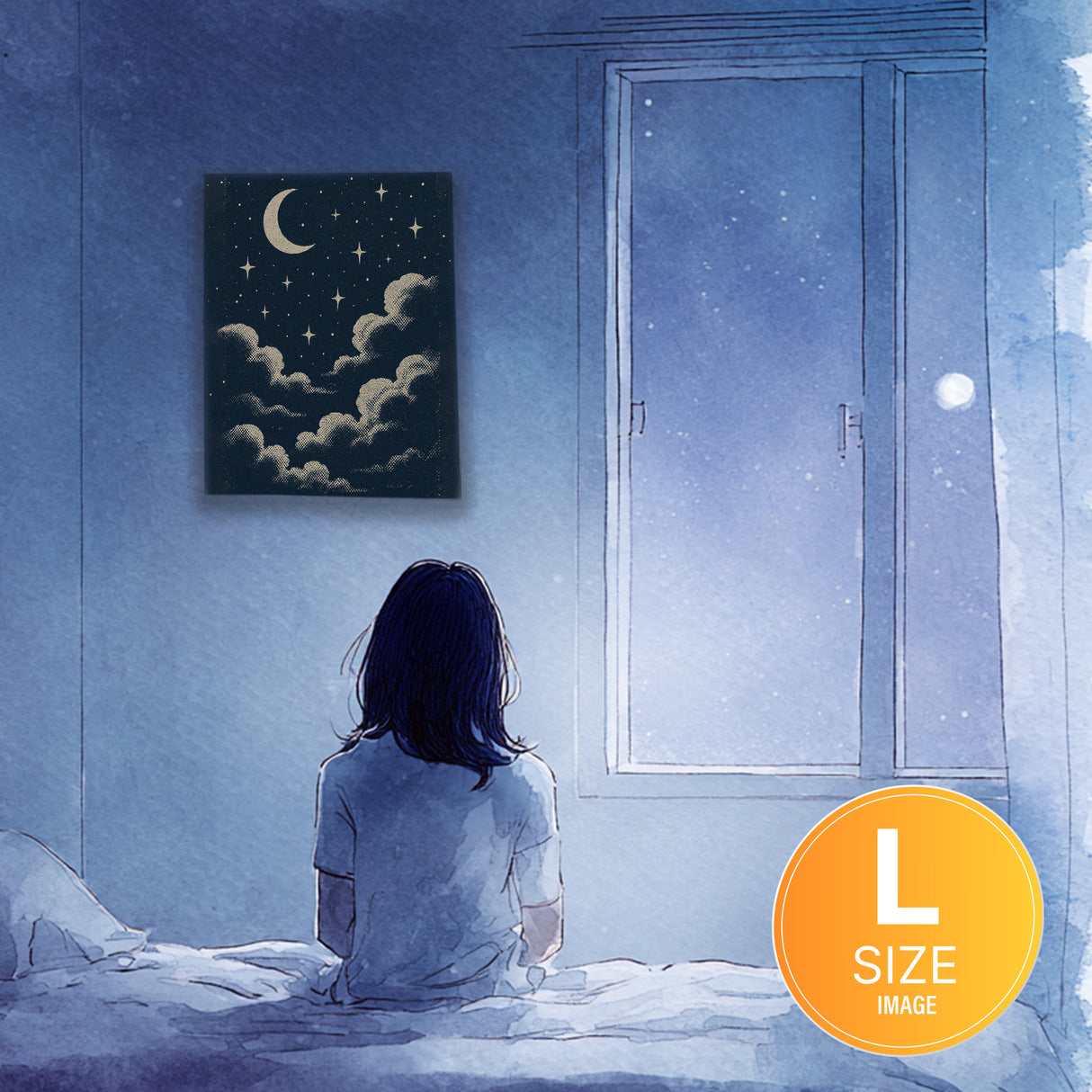 まぶたがそっと落ちて、心が雲に抱かれるようにやわらぐ – 月夜のまどろみ – Moonlit Slumber