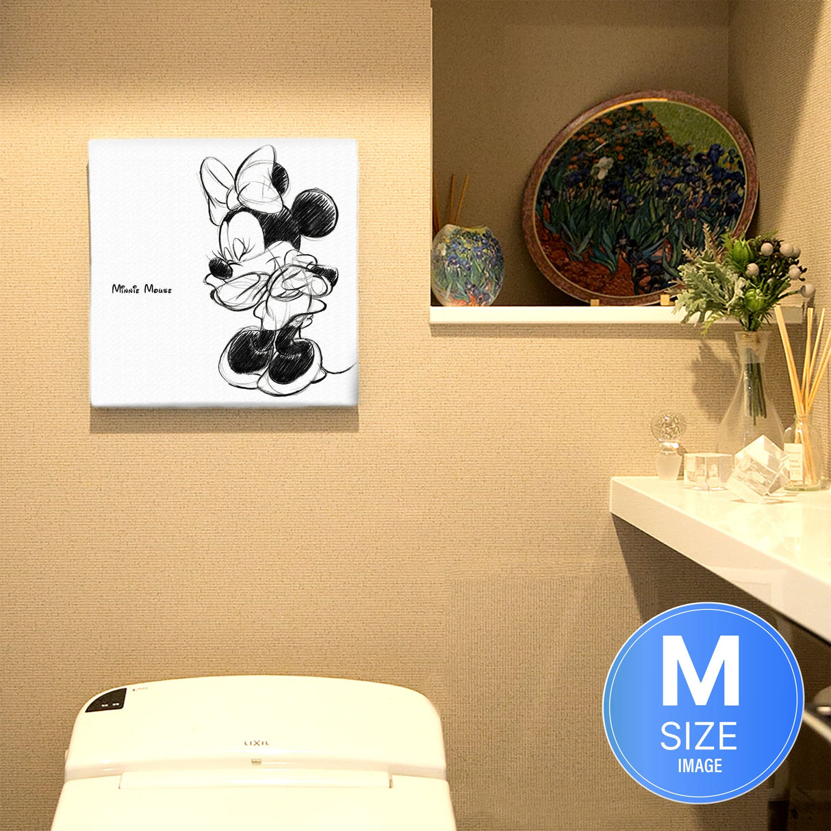 ミニーのファブリックパネル|壁かけインテリア ディズニー 雑貨 dsn-0148